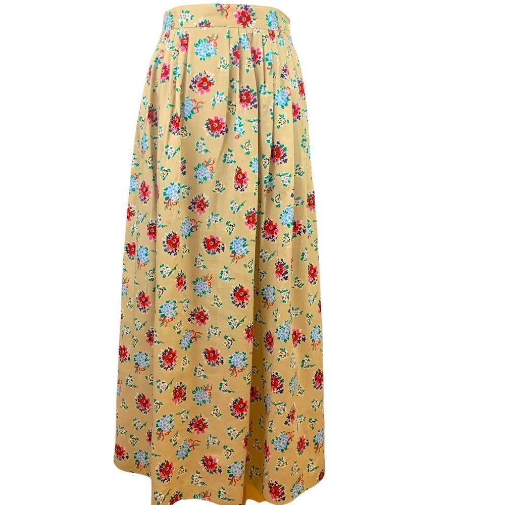 Vintage cottagecore pleated wildflower midi skirt